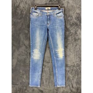 Acne Studios Kex Catch Blue Skinny Jeans Darning Distressed Women Size 28/32